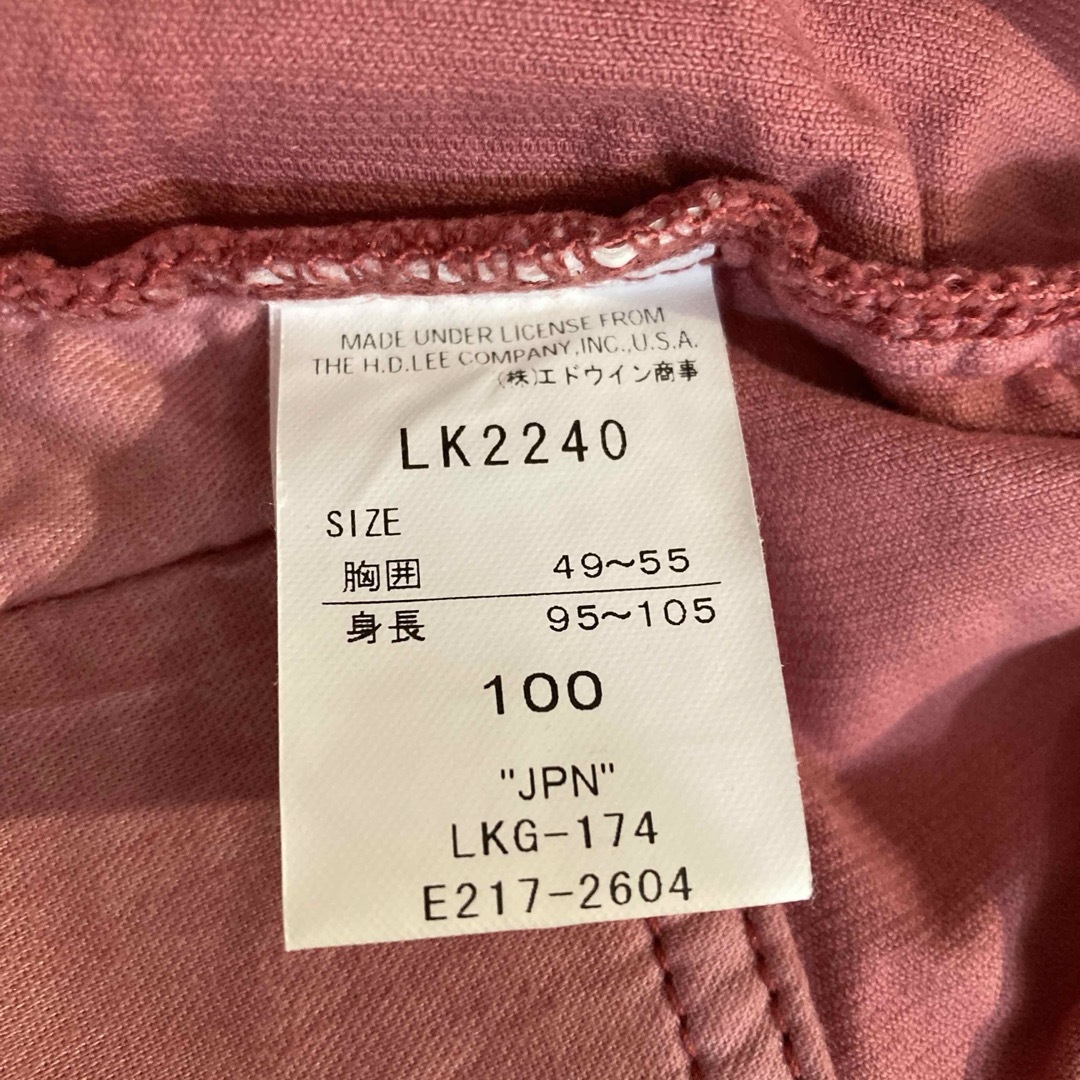 Lee(リー)の匿名配送☆100 Lee コーデュロイシャツ キッズ/ベビー/マタニティのキッズ服女の子用(90cm~)(ジャケット/上着)の商品写真