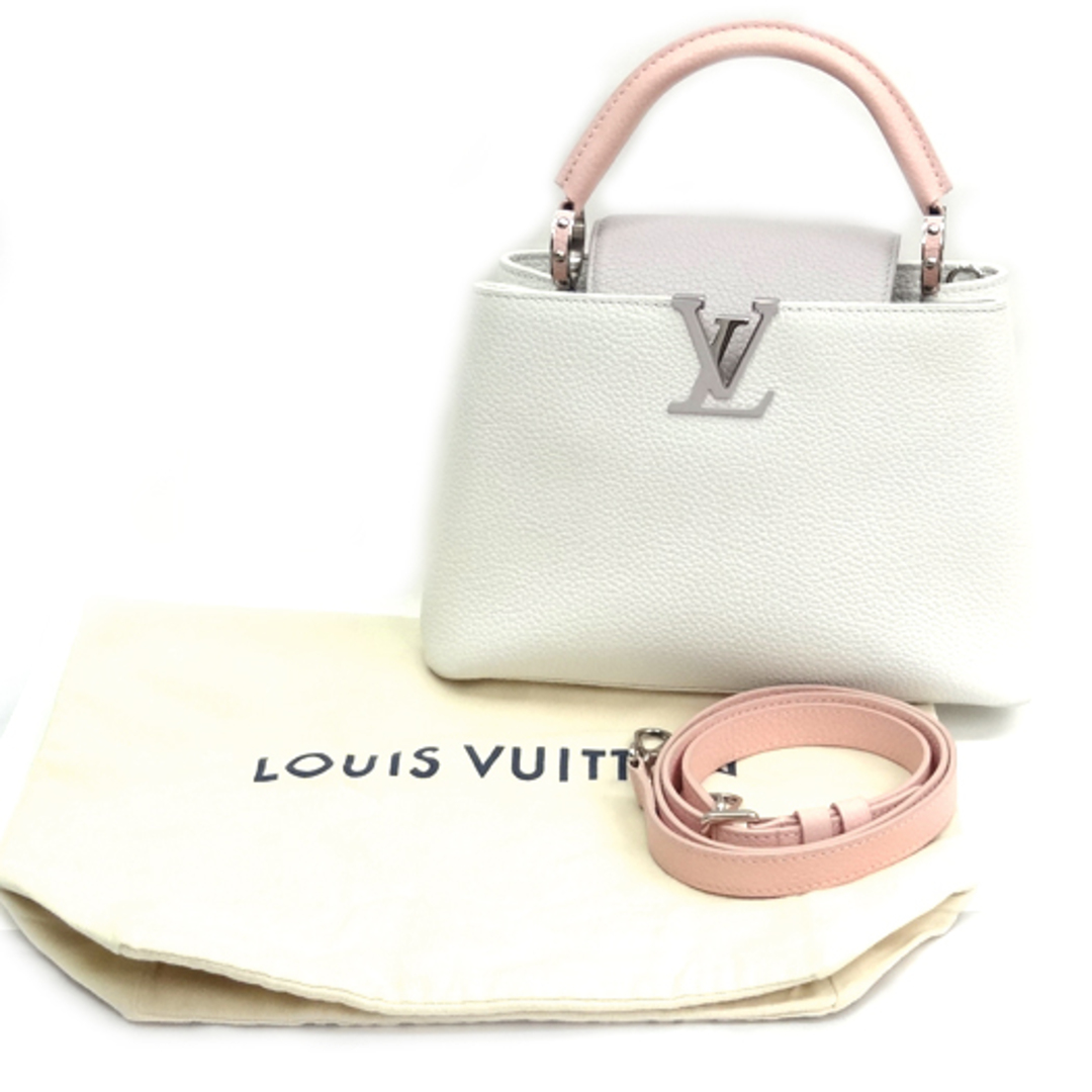 LOUIS VUITTON(ルイヴィトン)のルイ ヴィトン カプシーヌBB トリヨンレザー ホワイト ピンク M53659 ハンドバッグ 2WAY ショルダーバッグ レディースのバッグ(ハンドバッグ)の商品写真