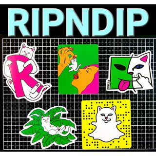 No.76  5枚セット リップンディップ RIPNDIP 防水 ステッカー(スケートボード)