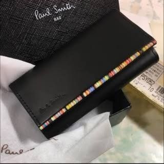 ポールスミス(Paul Smith)のポールスミス キーケース マルチカラーストライプ カードケース カード入れ 黒(キーケース)