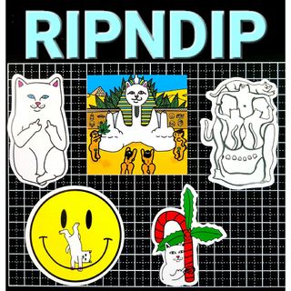 No.78  5枚セット リップンディップ RIPNDIP 防水 ステッカー(スケートボード)