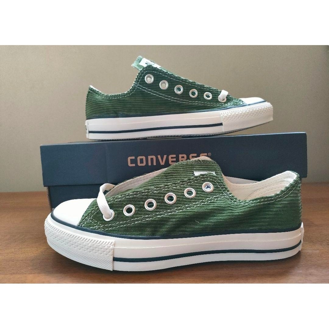 CONVERSE(コンバース)の①【新品未使用】コンバース オールスター ウォッシュドコーデュロイ ＯＸ カーキ レディースの靴/シューズ(スニーカー)の商品写真