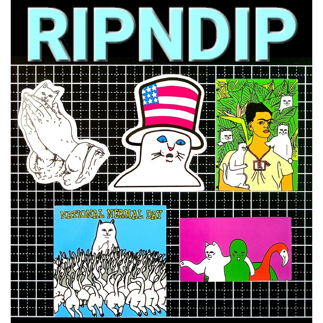 No.80  5枚セット リップンディップ RIPNDIP 防水 ステッカー スポーツ/アウトドアのスポーツ/アウトドア その他(スケートボード)の商品写真