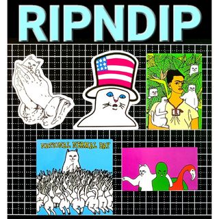 No.80  5枚セット リップンディップ RIPNDIP 防水 ステッカー(スケートボード)