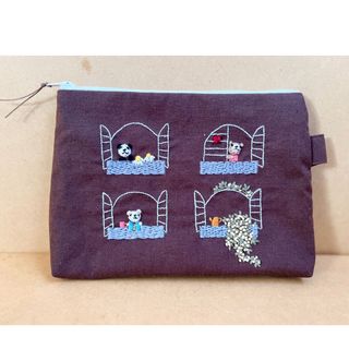 立体刺繍付きポーチ　オーダー用(ポーチ)