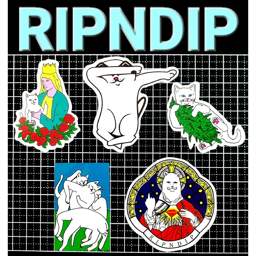 No.81  5枚セット リップンディップ RIPNDIP 防水 ステッカー スポーツ/アウトドアのスポーツ/アウトドア その他(スケートボード)の商品写真