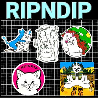 No.82  5枚セット リップンディップ RIPNDIP 防水 ステッカー(スケートボード)