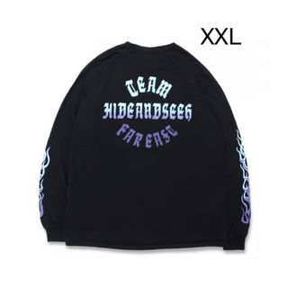 ハイドアンドシーク(HIDE AND SEEK)のHIDE AND SEEK Flame L/S TEE 黒 XXL 新品 未開封(Tシャツ/カットソー(七分/長袖))