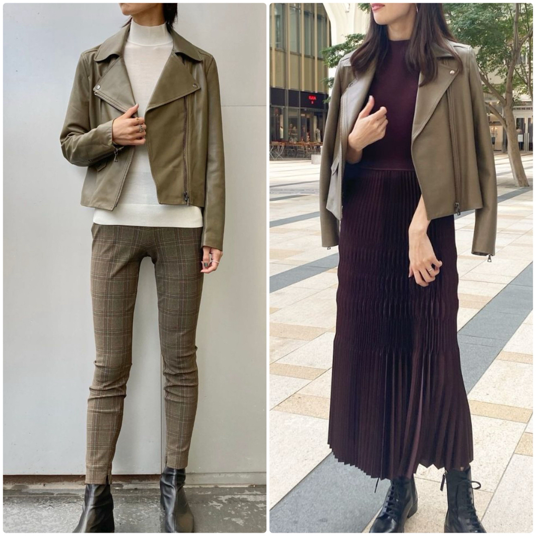 Theory - 新品 22AW theory 羊革ライダースジャケット ダーク Theory - 新品 22AW theory 羊革ライダースジャケット ダーク