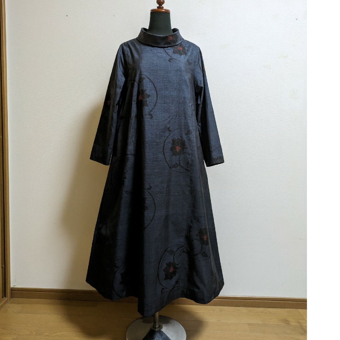 SOLD 着物リメイク ワンピース 大島紬 M〜Lの通販 by Yumi's SOLD 着物リメイク ワンピース 大島紬 M〜Lの通販 by Yumi's