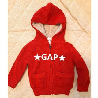 ギャップキッズ(GAP Kids)の【★新品未使用タグ付き★】GAP ベビー 赤 ニットパーカー アウター(ジャケット/上着)