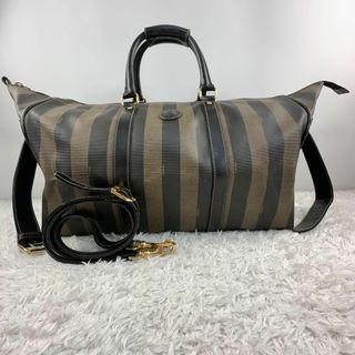 オールド　FENDI ペカン柄　レザー　ブロックチェックボストンバッグ