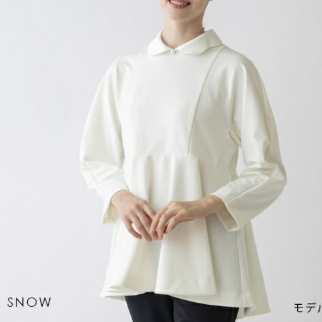 Sono(ソーノ)のsono  WARM STRETCH スカラップカラーチュニックプルオーバー レディースのトップス(シャツ/ブラウス(長袖/七分))の商品写真