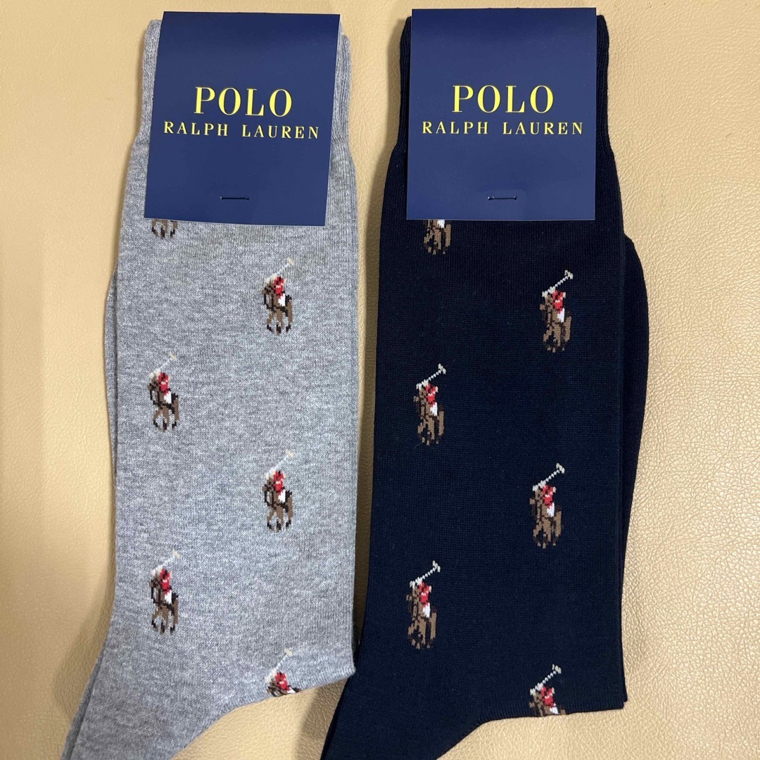 POLO RALPH LAUREN(ポロラルフローレン)の初出品‼️新品　男性　ポロラルフローレン　人気柄綿ソックス2足組 メンズのレッグウェア(ソックス)の商品写真