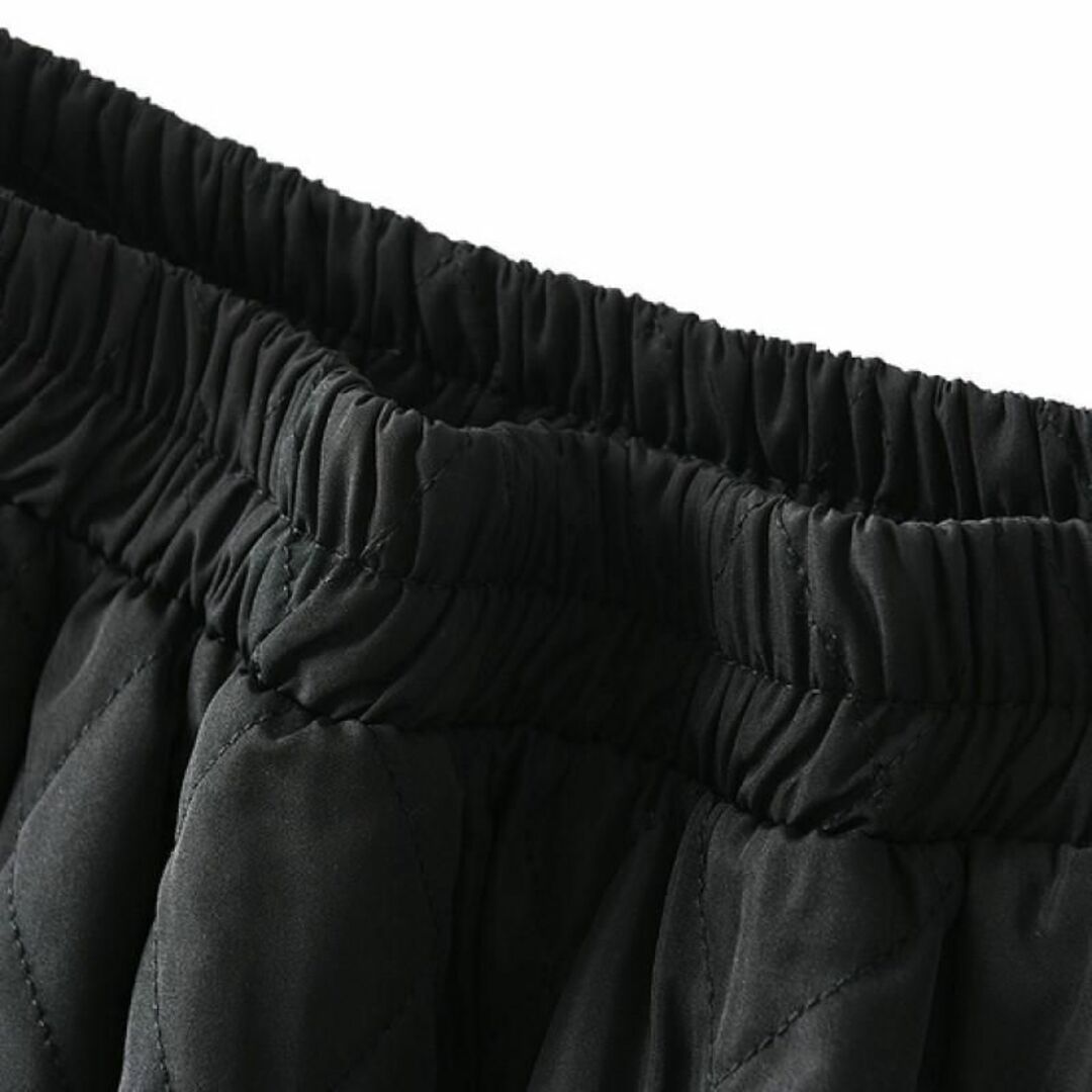 フリーサイズ キルティングスカート ウエストゴム フレアスカート 防寒 Aライン レディースのスカート(ひざ丈スカート)の商品写真