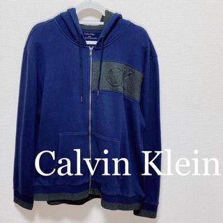 カルバンクライン(Calvin Klein)のCalvin Klein カルバンクライン ネイビー ジップアップ パーカー(パーカー)