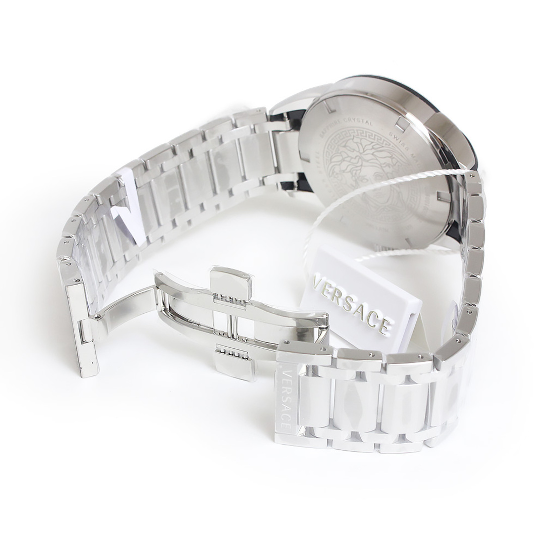 VERSACE(ヴェルサーチ)のヴェルサーチ キャラクター クロノグラフ クオーツ 腕時計 シルバー ブラック 黒 VEM800218 箱付 VERSACE（未使用　展示品） メンズの時計(腕時計(アナログ))の商品写真