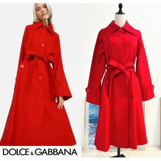 ドルチェアンドガッバーナ(DOLCE&GABBANA)の★DOLCE&GABBANA★美品★ピュアウール★フレアー★ロングコート(ロングコート)