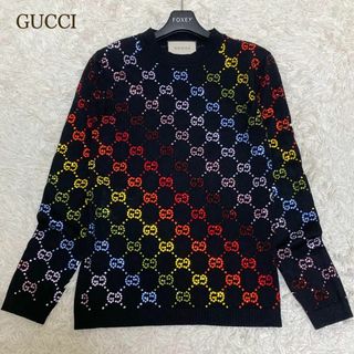 グッチ(Gucci)の希少　極美品　GUCCI　ニット　インターロッキング　ラインストーン　イタリア製(ニット/セーター)