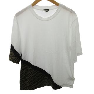 フェンディ(FENDI)のフェンディ 23SS ホワイトジャージTシャツ ズッカ柄 L AL12(Tシャツ/カットソー(半袖/袖なし))