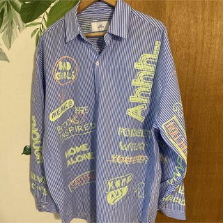 THICC ストライプ　シャツ　Xmas SALE(Tシャツ/カットソー(七分/長袖))