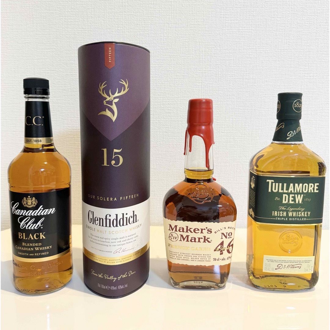 グレンフィディック(グレンフィディック)のグレンフィディック15年、メーカーズマーク46 など4本セット 食品/飲料/酒の酒(ウイスキー)の商品写真