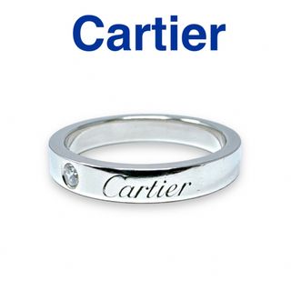 カルティエ(Cartier)のカルティエ Cドゥ エングレーブド リング ダイヤ Pt950  プラチナ 8号(リング(指輪))