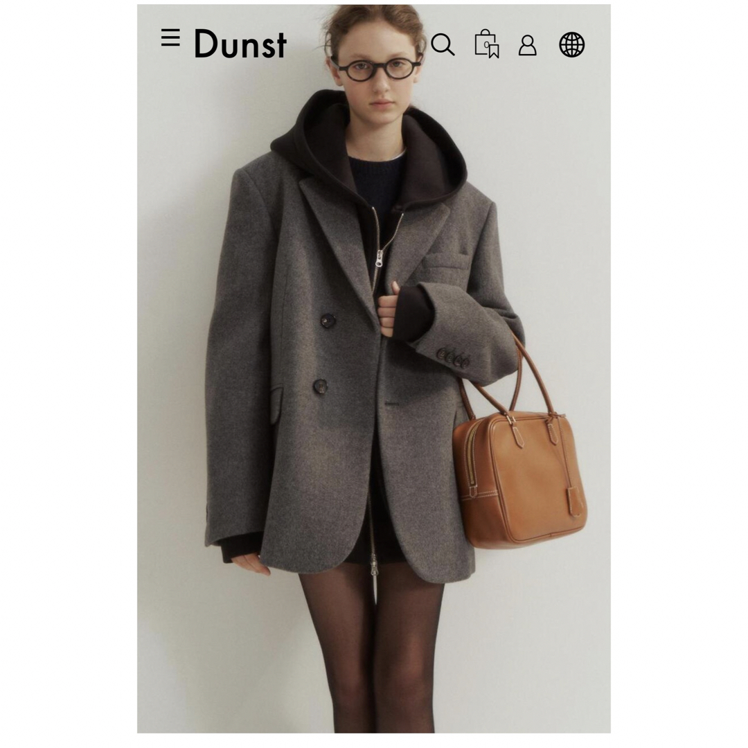 dunst LAYERED WOOL BLAZER MELANGE GREYジャケット/アウター