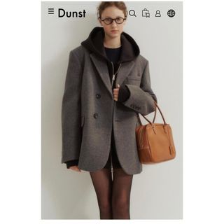 dunst LAYERED WOOL BLAZER MELANGE GREY(テーラードジャケット)