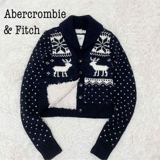 アバクロンビーアンドフィッチ(Abercrombie&Fitch)のアバクロンビーアンドフィッチ　アルパカ混　ショールカーディガン　くるみボタン(ニット/セーター)