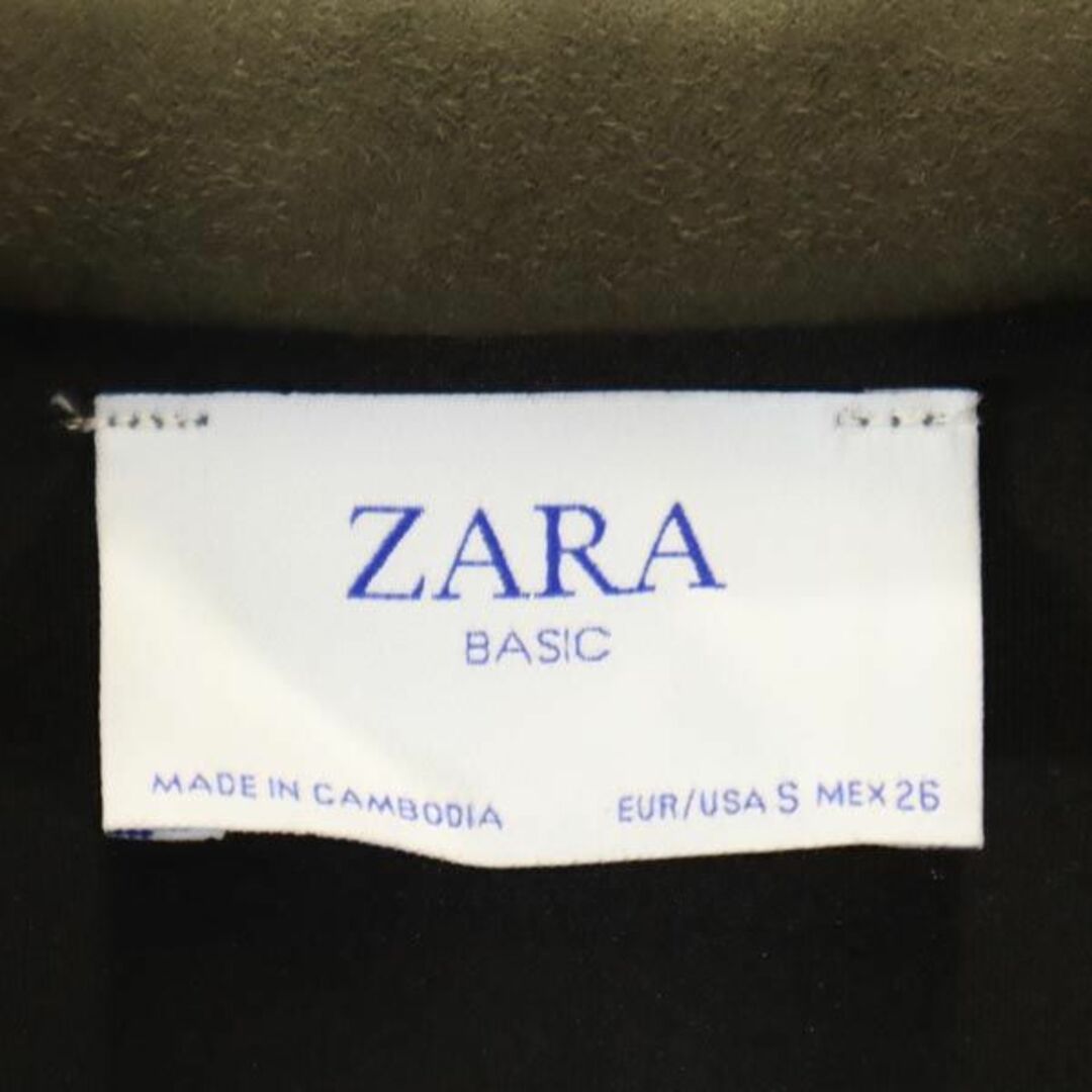 ZARA - ザラベーシック フェイクスエード チェスターコート S カーキ