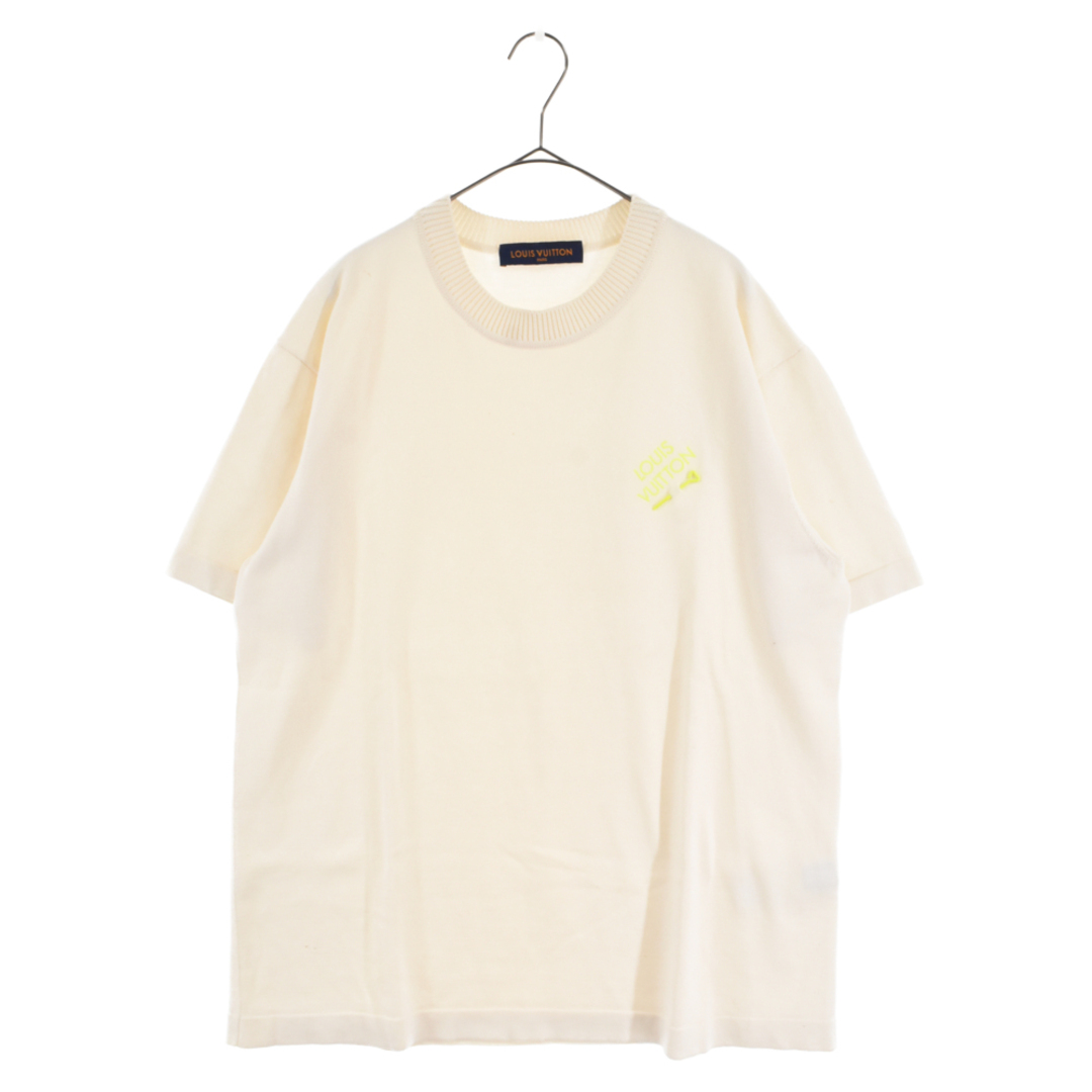 LOUIS VUITTON ルイヴィトン 22AW シグネチャーショートスリーブクルーネック半袖Tシャツ 半袖セーター RM222E OY8 HNN42X ホワイト58センチ肩幅