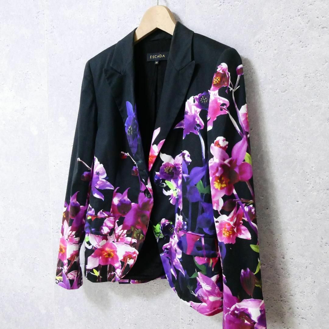 ソルクレスタ』 良品 綺麗 ESCADA 花柄 ストレッチ シングル 1B