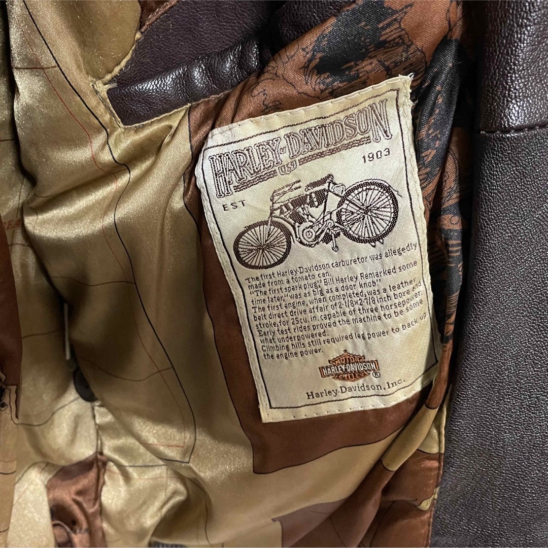 Harley Davidson(ハーレーダビッドソン)のハーレーダビッドソン　レザージャケット　羊革 メンズのジャケット/アウター(レザージャケット)の商品写真