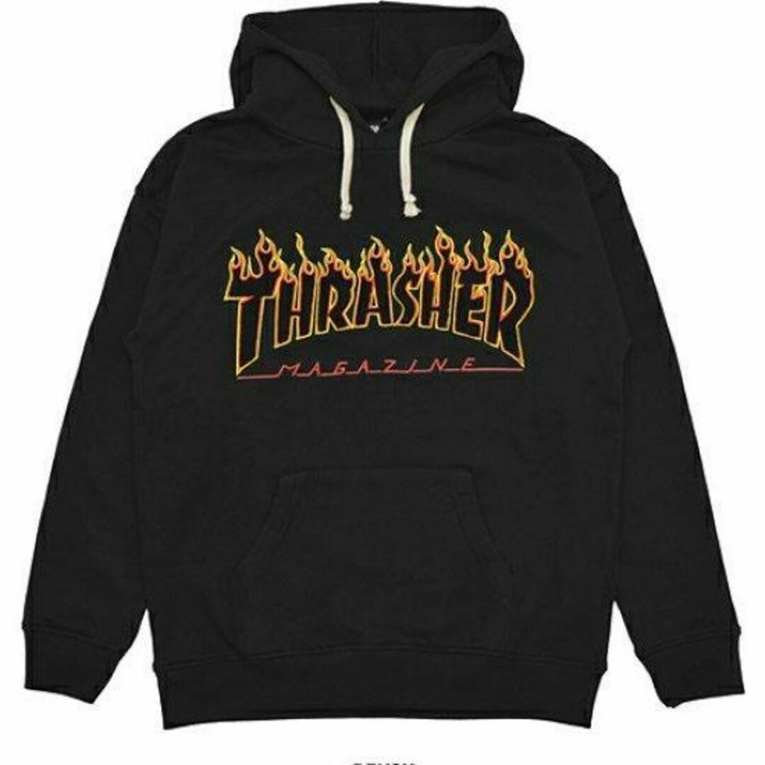 新品 スラッシャー THRASHER ファイヤーロゴ メンズ パーカー ブラック | フリマアプリ ラクマ