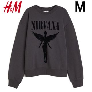 エイチアンドエム(H&M)の新品 H&M × NIRVANA ニルヴァーナ スウェット 天使ロゴ M(トレーナー/スウェット)