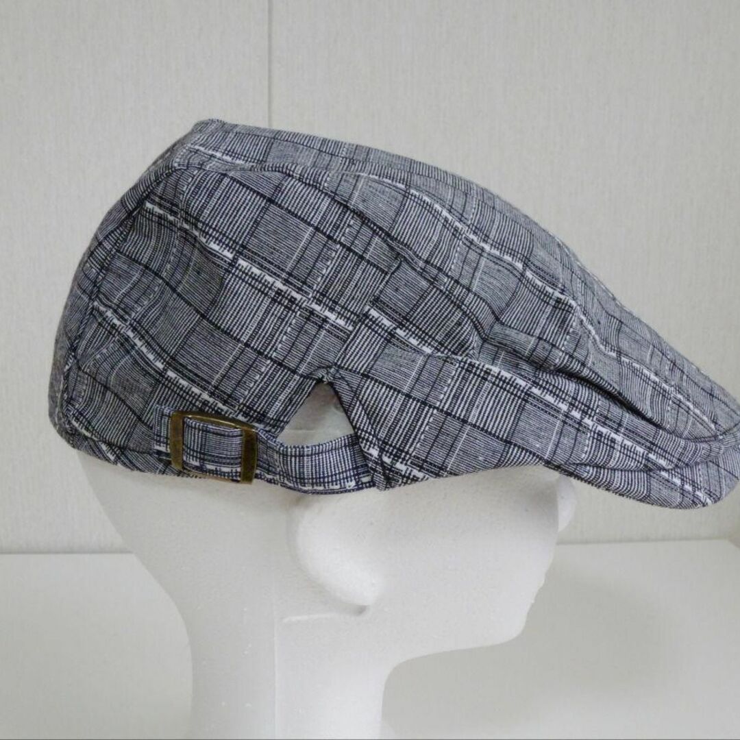 ハンチング帽　男女兼用　チェック柄　調整可能　 UV対策　カジュアル　ベーシック メンズの帽子(ハンチング/ベレー帽)の商品写真