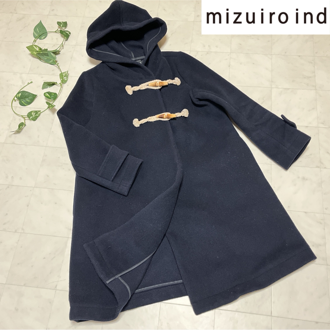 ★mizuiro ind★ミズイロインド Aラインダッフルコート ネイビーカミちゃん3姉妹の大人の服