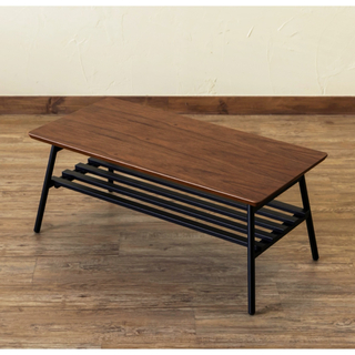【新品 送料無料】棚付き センターテーブル　折れ脚テーブル　全3色　座卓(ローテーブル)