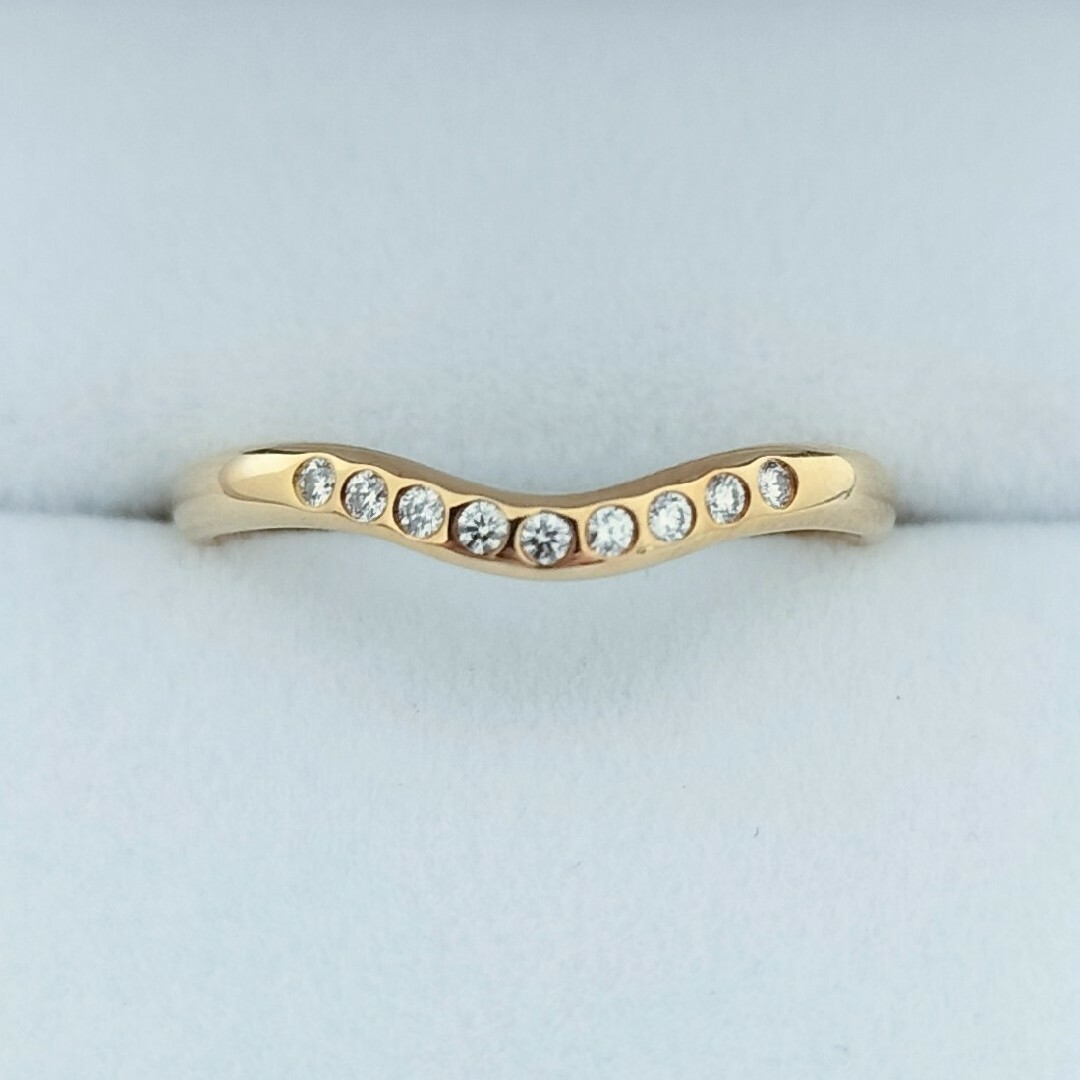 Tiffany & Co.(ティファニー)のティファニー 9p ダイヤモンド カーブド バンドリング K18YG 2.4g レディースのアクセサリー(リング(指輪))の商品写真