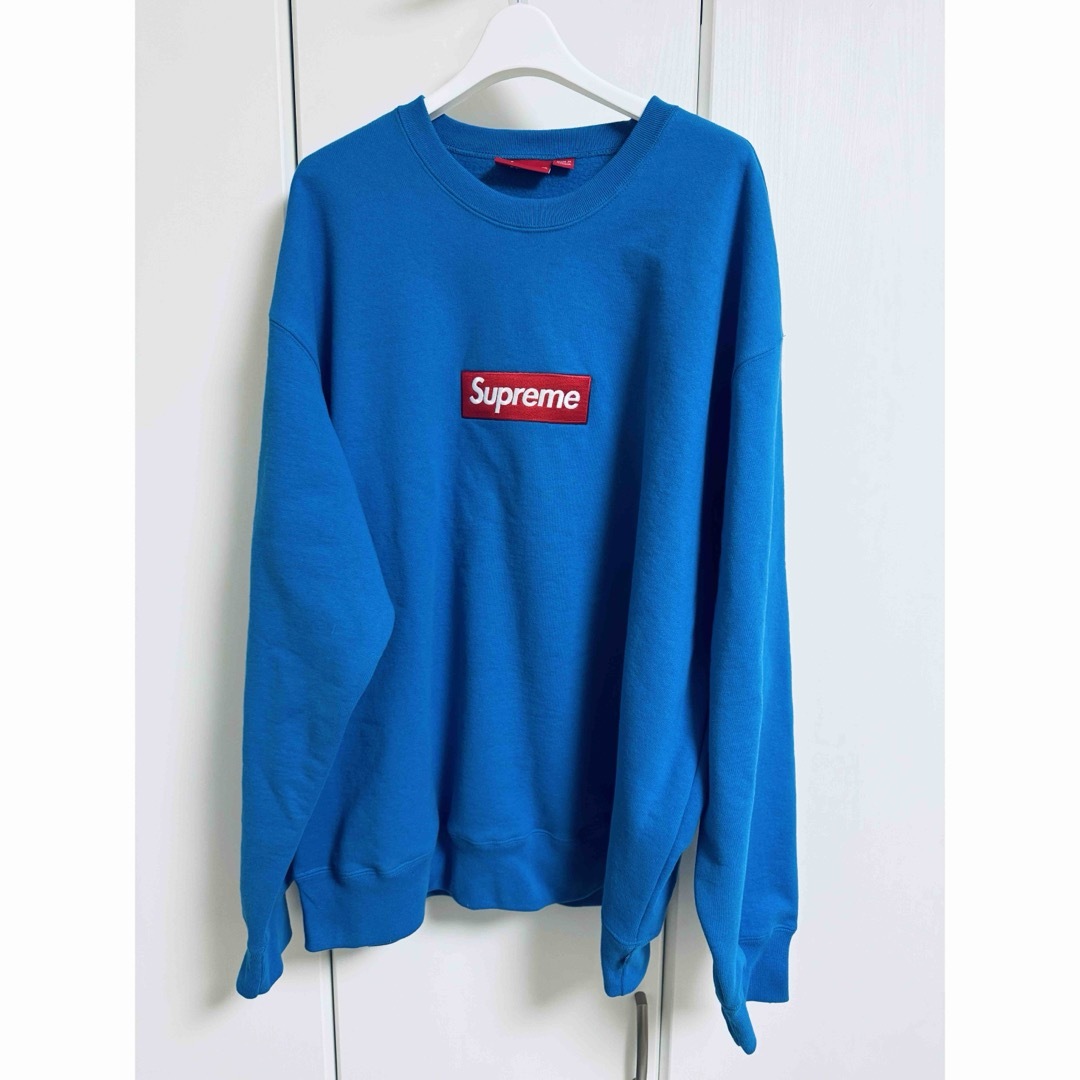 トップスSupreme Box Logo Crewneck "Blue"