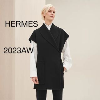 エルメス(Hermes)の2023 エルメス HERMES Long wrap vest カシミヤジレ (その他)