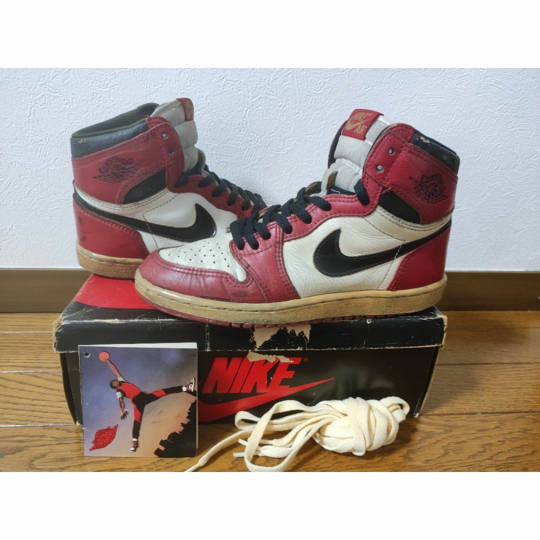NIKE - 85年製AIR JORDAN1オリジナルCHICAGOairjordan1 ogの通販 NIKE - 85年製AIR JORDAN1オリジナルCHICAGOairjordan1 ogの通販