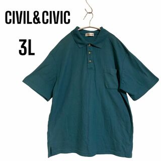 [CIVIL&CIVIC] メンズ　ポロシャツ　オーバーサイズ　3L  美品(ポロシャツ)