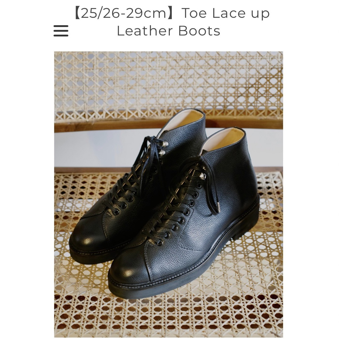 AMBERGLEAM Toe Lace up Leather Bootsアンバーグリーム