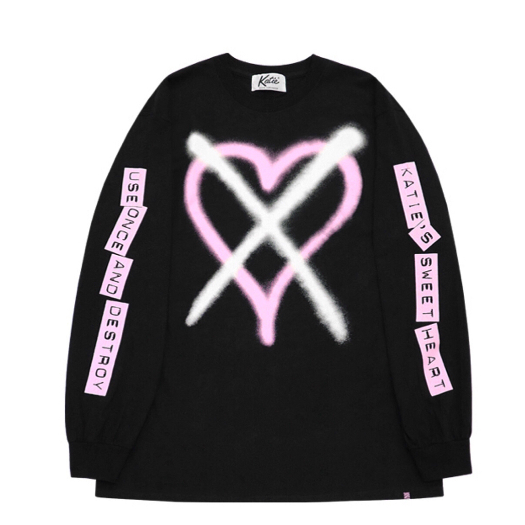 Katie(ケイティー)のKatie SPRAY ON HEART long tee レディースのトップス(カットソー(長袖/七分))の商品写真