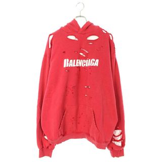 バレンシアガ(Balenciaga)のバレンシアガ  659403 TKVB6 デストロイ加工ロゴミディアムフリースパーカー メンズ S(パーカー)