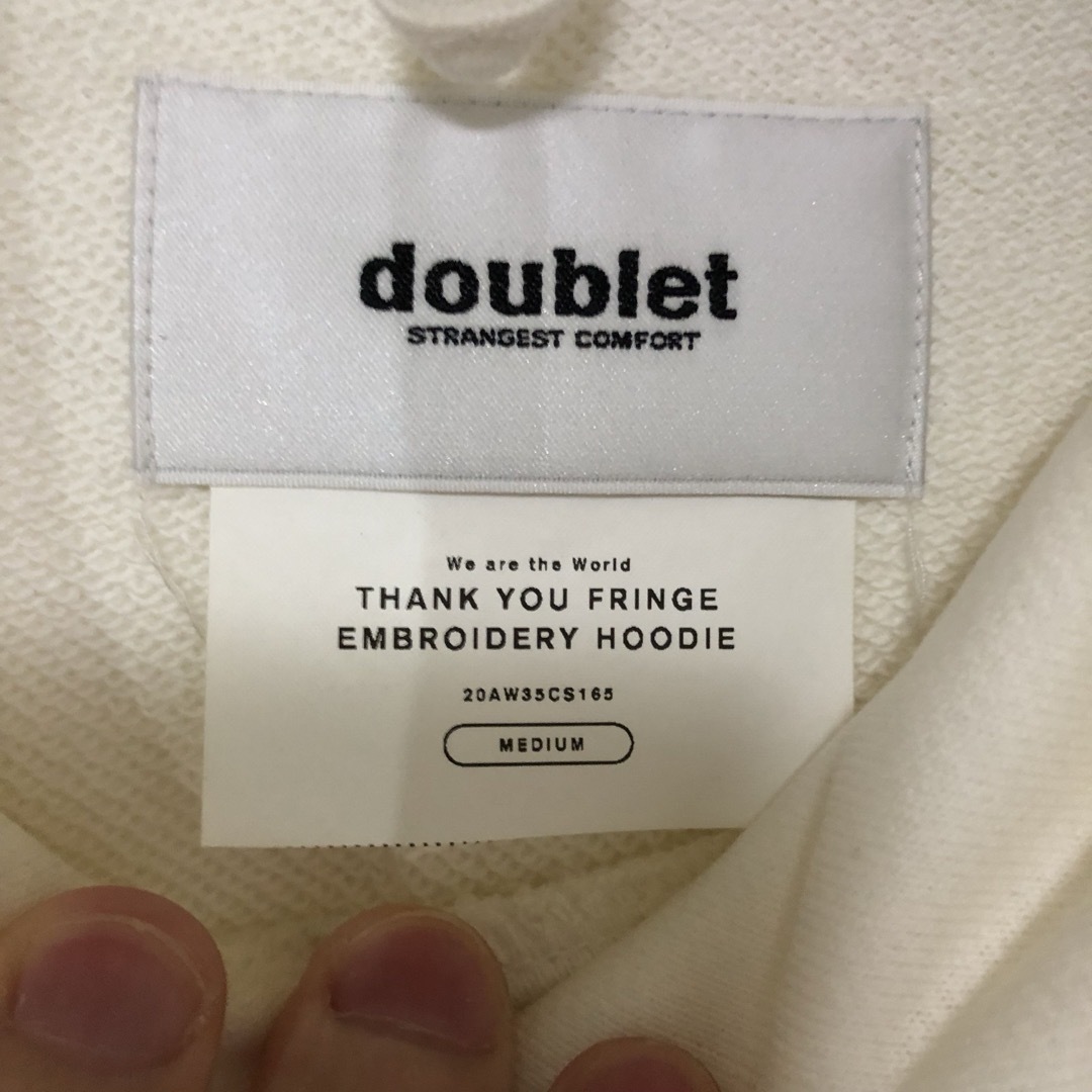 doublet - 美品 Doublet パーカー ホワイト サイズM 定価39,600円の 