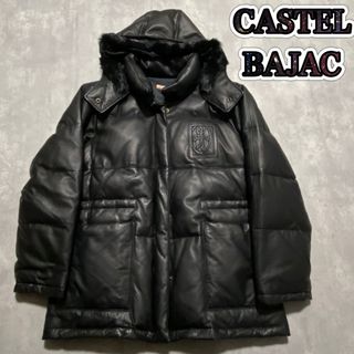 カステルバジャック(CASTELBAJAC)の美品　カステルバジャック　ラムレザー　ダウン　裏地総柄　M メンズ　黒　2way(ダウンジャケット)