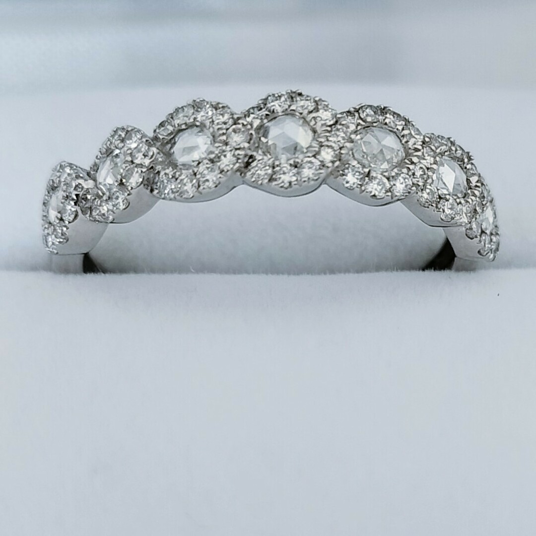 ローズカット ダイヤモンド リング K18WG 0.65ct 2.5g レディースのアクセサリー(リング(指輪))の商品写真